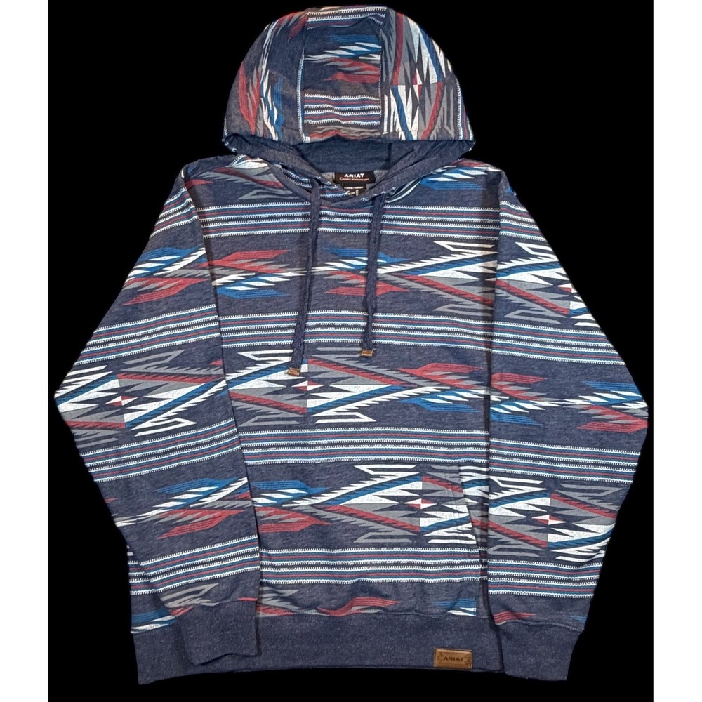 ARIAT Hoodie Womens Pullover Sweatshirt Western Aztec Navajo Tribal Medium